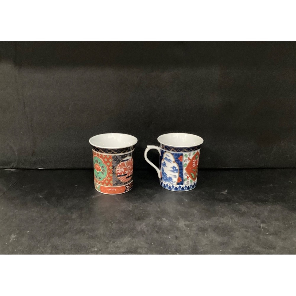 Vintage AMARI Takahashi Porcelain Coffee Mugs Tea Cups Set of 2